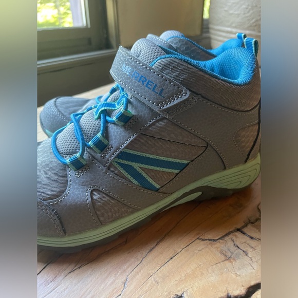 Merrell Kids Boots Velcro Closure Size 4M Blue Grey - Picture 5 of 11